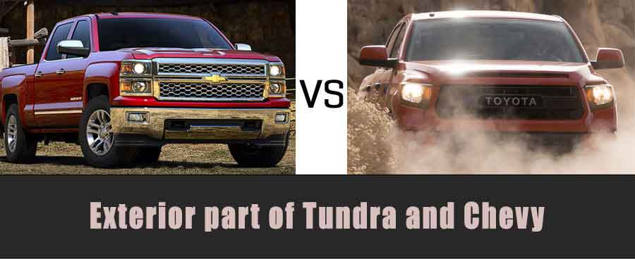 Exterior part of Tundra and Chevy